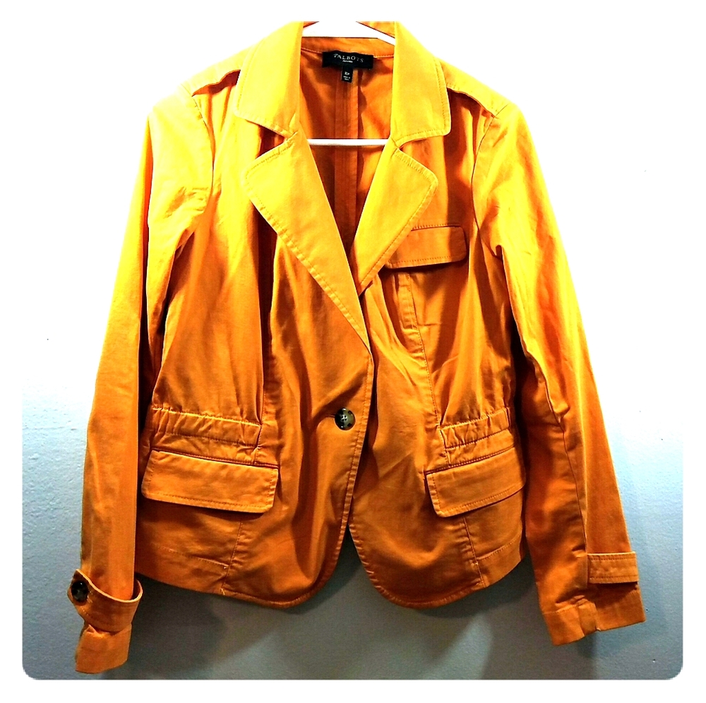 Talbot's Orange Cotton Casual Petite Blazer EUC